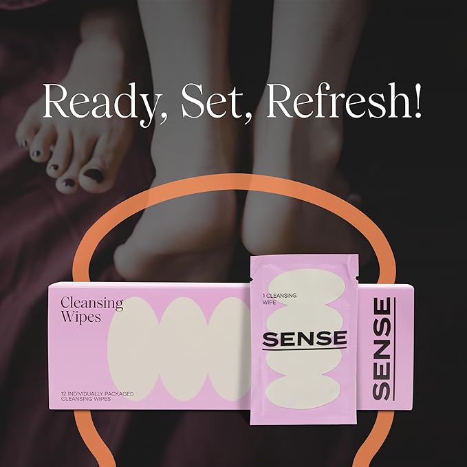 Sense Cleansing Wipes (12 Pack) Individually Wrapped pH Balance Wipes for Women - Made in the USA, Flushable Wipe, On-The-Go Before and After Freshness Intimate Wipe, Feminine Care
