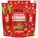 The Only Bean Crunchy Roasted Edamame Snack (Sriracha), High Protein Snacks (13g) Healthy Protein Chips, Keto Friendly Food (2g Net), Plant-Based Vegan Snacks, Office Snacks, Spicy Snack, 4oz (3 Pack)