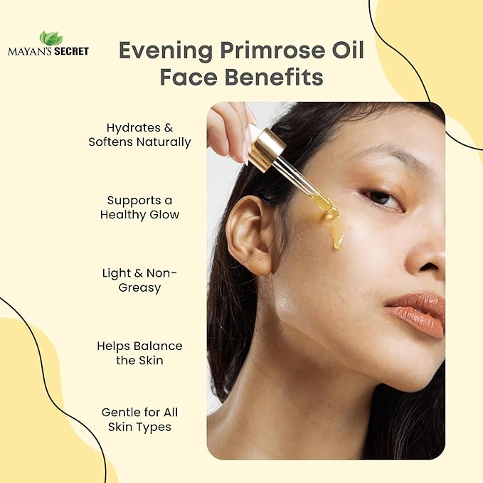 Evening Primrose Oil USDA Certified Organic/Natural/Undiluted/Unrefined/Cold Pressed Carrier Oil. Rejuvenate and moisturize The Skin and Hair