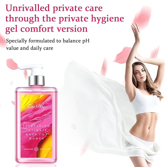2Packs Refresh Gentle Intimate Wash, Daily Cleanser with Lactic Acid & Menthol, pH Balanced for Sensitive Skin, 10.14 fl oz(Man&Women)