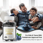 2 Pack Activated Charcoal Gummies 1200mg, with Organic Coconut Shell Charcoal & 2 Billion Probiotics, Natural Gas & Bloating Relief, Digestive Support, Non-GMO, Vegan, Gluten Free,Blueberry Flav,120Ct