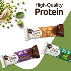 Nugo Slim Dark Chocolate Crunchy Peanut Butter, 16g Vegan Protein, 3g Sugar, 7g Fiber, Low Net Carb, Keto Friendly, Gluten Free, 24 Count