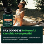 Candida Complex with Caprylic Acid for Men & Women – Anti Overgrowth, Balance and Restore Supplement for Yeast, Healthy Gut Flora & Skin with 30B/g Probiotic, Oregano, Senna - 1 Month Supply