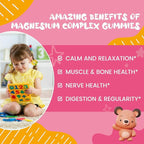 Kids Magnesium Gummies, Magnesium Glycinate Gummies for Kids & Adults with Citrate, L-Theanine, Chamomile, Vitamin B6 for Sleep, Relaxation, Brain & Muscle, Sugar Free Peach & Mango 60ct