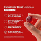 Humann SuperBeets Heart Gummies Zero Sugar - Beet Gummy with Energy Support, Grape Seed Extract & Beetroot Powder - 60 Count