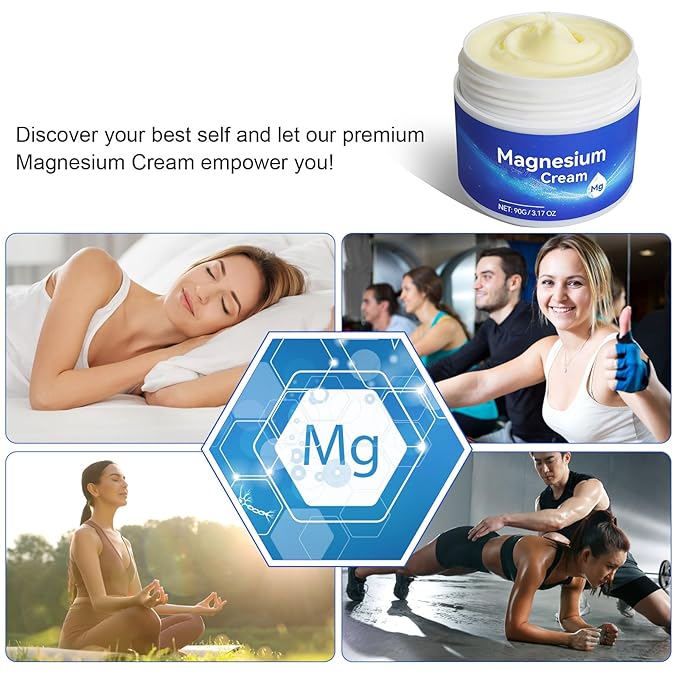 ReliCo Magnesium Cream - 2pcs Pure Magnesium Oil with Vitamin E, Magnesium Lotion for Men Women