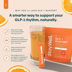 GLP-1 Supplement | Natural GLP-1 Production | GLP 1 Booster Drink Mix to Control Appetite and Cravings | Great Tasting Metabolic Support - Yerba Mate, Garcinia Cambogia, Berberine [Orange]
