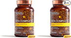 EFA Complete with Optimal Omega 3 6 9 Levels of Potency Flax Oil, Fish Oil, Borage Oil, and Evening Primrose Oil 800mgs (90count) 3rd Party Tested - High in GLA and 369 Omegas (Pack of 2)