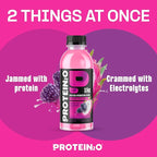 Protein2o Hydration Drink - 2-in-1 Liquid Clear Whey Protein Isolate and Electrolyte Drink - 15g Protein,Vitamins B5,B6 - Post-Workout Recovery - 16.9 Fl Oz - Dragon fruit Blackberry,(Pack of 24)
