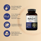 NatureBell NAD+ Complex 1,500mg Per Serving, 240 Veggie Capsules | NMN Supplement Alternative | NAD Plus Resveratrol, Hyaluronic Acid, Quercetin, Fisetin, Collagen, & More – Non-GMO