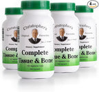 Christopher's Original Formulas Complete Tissue & Bone Formula – 100 VCaps | Herbal Support for Bones & Connective Tissue - Pack of 4