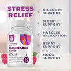 DR. MORITZ Magnesium Citrate Gummies for Adults - Sugar-Free Calm Magnesium Gummies - Supports Cardiovascular Health- Raspberry Flavor - Non-GMO, 200 mg (30 Count)