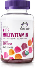 Amazon Brand - Mama Bear Organic Kids Multivitamin Gummies, Berry, Cherry & Orange, 60 Count, 1 Month Supply (Packaging May Vary)