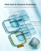 Small Pill Box, Travel Pill Case, Acedada Daily Pill Container for Purse Pocket, Moistureproof 7 Compartments Pill Holder, Stylish Portable Medicine Vitamin Organizer for Supplements Fish Oils, Blue