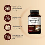 NatureBell Aged Garlic Extract 1,000mg, Over 2 Years Aged, 360 Odorless Softgels – Allium sativum – Made with MCT Oil – Non-GMO, Gluten Free