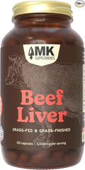 MK Supplements Grass Fed Beef Liver Supplement, Supports Energy Production, Detoxification, Digestion, Immunity and Full Body Wellness, Non-GMO, Freeze Dried, 30 Servings (3,000 mg Each)