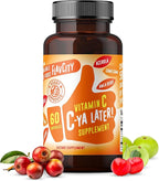 FlavCity Vitamin C Supplement, C-Ya Later! Superfood-Derived Immunity Support - Bioavailable Vitamin C Immune Support from Acerola Cherry, Rose Hips & Camu Camu - 500% Daily Value (60 Capsules)