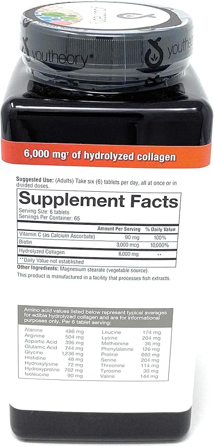 youtheory Collagen Plus Biotin, 390 Tablets (5 Pack)