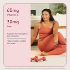 Bariatric Advantage Iron 30 mg Chewy Bite with Vitamin C - for Bariatric Patients - Sugar-Free - Chocolate Raspberry - 30 Count