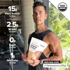 Complement Vegan Chocolate Protein Powder - Organic Protein Low Carb, Low Calorie, Sugar Free, Soy Free, Non-GMO, Gluten Free - 15g Yellow Pea, Pumpkin Seed Protein Powder (15 Servings)