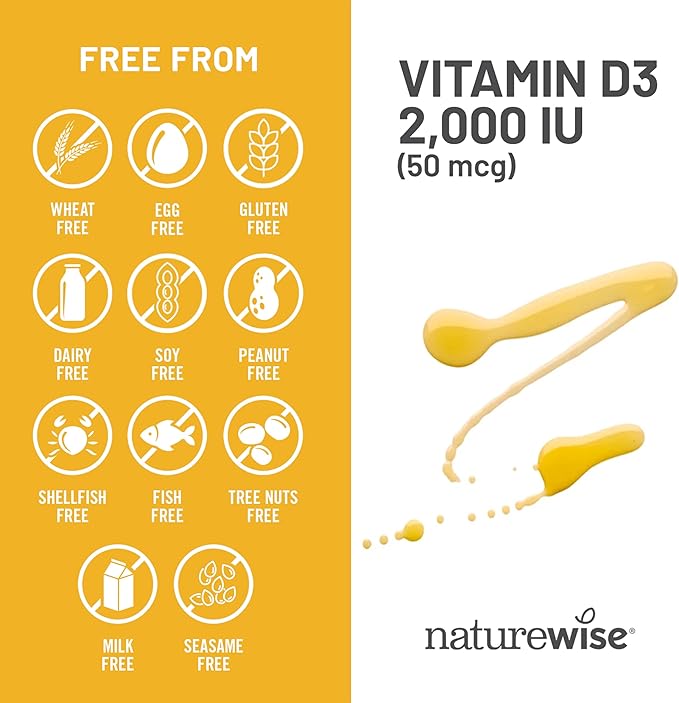 NatureWise Vitamin D3 2000iu (50 mcg) 1-Year Supply for Immune Support, Healthy Muscle Function, and Bone Health - Non-GMO, Gluten Free in Organic Extra Virgin Olive Oil, (Mini Softgel), 360 Count