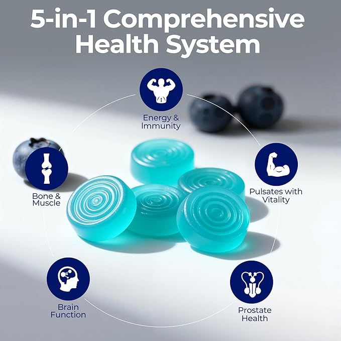 Mens Multivitamin Gummies for Men Daily - Zero Sugar Adult Gummy Vitamins with Saw Palmetto, Omega 3 DHA EPA, Probiotics 5B CFU, CoQ10, Turmeric Ginger for Prostate, Heart, Brain & Energy Support