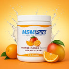 KALA HEALTH MSMPure Orange Mango Flavored Coarse MSM Powder Flakes – US-Made MSM for Joint Health, Skin Appearance, and Hair & Nail Support – 8.8 oz, Organic Sulfur