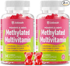 Methylated Vitamin B Complex Gummies for Women & Men, Multivitanins Gummy with Vitamin A, C ,E, Methylfolate & B12, TMG, Calcium, D3 K2, Magnesium & More for Overall Health-Vegan, Sugar Free,120 Cts