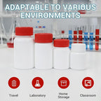 6 Pack 5oz Travel Pill Bottles - White Food Grade Plastic with Screw Caps & Labels, Small Pill Organizer for Pills, Vitamins, Capsules