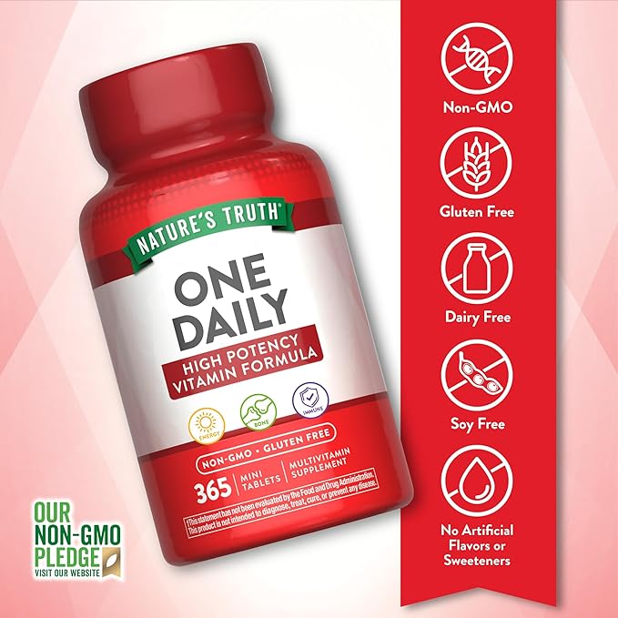 Nature's Truth One Daily Multivitamin for Men and Women | 365 Mini Tablets | Non-GMO & Gluten Free Supplement