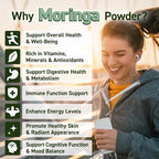 Organic Moringa Powder, 100% Raw & Natural, Non-GMO Superfood, 30-Day Supply, Made in Japan, Rich in Antioxidants, Vitamins & Amino Acids, Vegan & Gluten-Free, Great for Smoothies & Tea