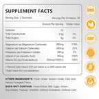 2 Pack Magnesium Carbonate Gummies 500mg, High Absorption Magnesium Supplement for Women & Men, with Calcium, Potassium, Vitamin C & D3, Support Digestive & Muscle Health, Sugar Free, Vegan,120Ct