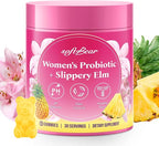 softbear Womens Probiotic Slippery Elm Gummies, Feminine Vaginal Probiotics Pineapple Gummies for Women pH Balance & Flora Health, Vegan/Sugar-Free/Non-GMO, 60 Count