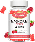 Magnesium Citrate Gummies 400MG, High Absorption Magnesium Gummies for Adults, Muscle & Teeth Support, Vegan 60 Cts