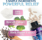 Menopause Supplements for Women - Natural Hormone Support with DIM, BioPerine & Broccoli Extract - Menopause Relief and Balance Antioxidant, for Hot Flashes and Night Sweats Support - 60 Capsules