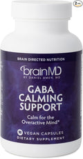 BRAINMD Dr Amen GABA Calming Support - 90 Capsules, Pack of 2 - Promotes Relaxation - Contains Magnesium, Vitamin B6 & Lemon Balm - 180 Total Servings