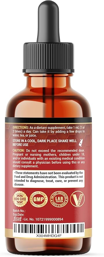 4 in 1 Liquid Turmeric Curcumin Drops Ginger Ceylon Cinnamon and Black Pepper - 2FL oz - 60 Servings
