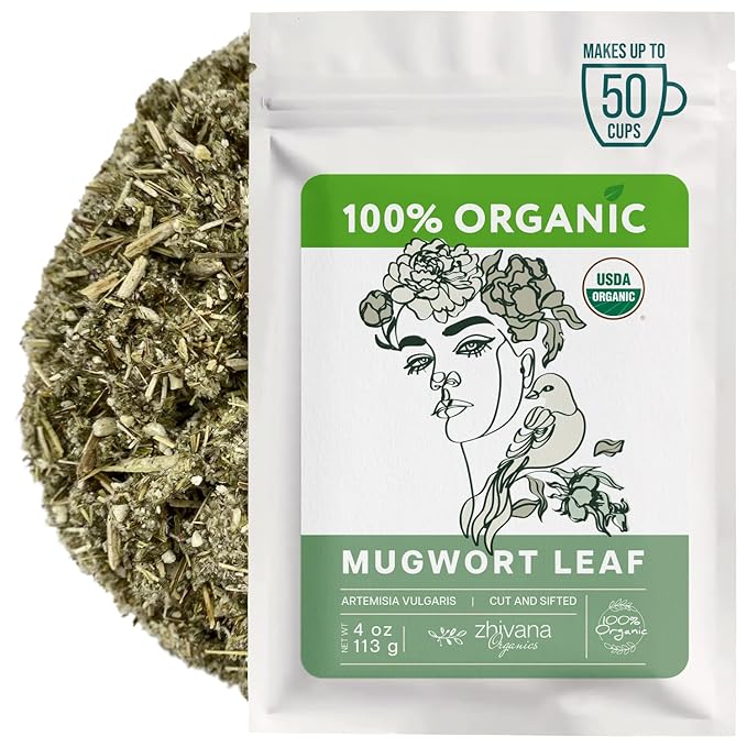 Mugwort Tea Organic Loose Leaf (4oz) – Mugwort Herb - Artemisia Hierba Seca Organica – Dried Mugwart Leaves