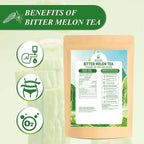 WT WEETEE Bitter Melon Tea Bags, Zero Sugar Tea, 100 Count Made with 100% Pure Natural Bitter Melon, Caffeine-free Momordica Charantia Tea