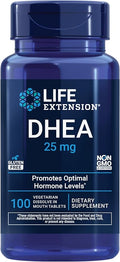 Life Extension DHEA 25 mg – Hormone Balance Supplement, Memory, Muscle Health, Bone Health, Men’s Health, Women’s Health, Gluten-Free, Non-GMO, Vegetarian, 100 Dissolve-in-Mouth Tablets