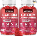 Calcium Citrate Gummies 1200mg for Adults & Kids - Bone & Teeth Support, Easy Absorption, Delicious Raspberry Flavor - Non-GMO, Gluten Free, Vegan - 120 Count