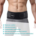Sacroiliac Hip Belt for Women and Men, SI Joint Belt for Sciatica, Joint, Pelvis, Lower Back Pain Relief, Support Brace for Sacral Nerve, Hip Brace Fit Hip Size 44" - 55"