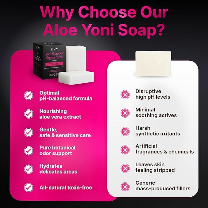 Aloe Vera Yoni Soap for Vaginal Intimate Feminine Wash - Advanced pH & Odor Control Hydration Complex - Natural Korean Cold-Pressed Vegan Formula with Calendula, Apple Cider Vinegar, Chamomile -2 Pack