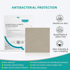 Dimora Upgrade Silver Calcium Alginate Wound Dressing -Antibacterial Non Stick Gauze for Wounds Care, Highly Absorbent Sterile Bandage Pads with Ag, 3'' x 3'' Patches 12 Packs Individual