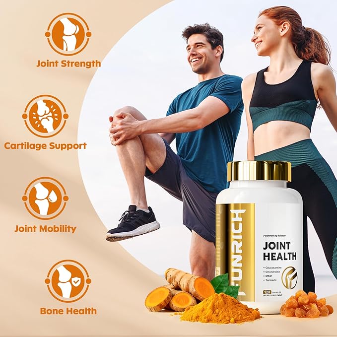 Glucosamine Chondroitin MSM 2100mg- Joint Support Supplement for Women and Men with MSM, Turmeric & Boswellia, for Cartilage, Joint Comfort and Flexibility - 120 Capsules