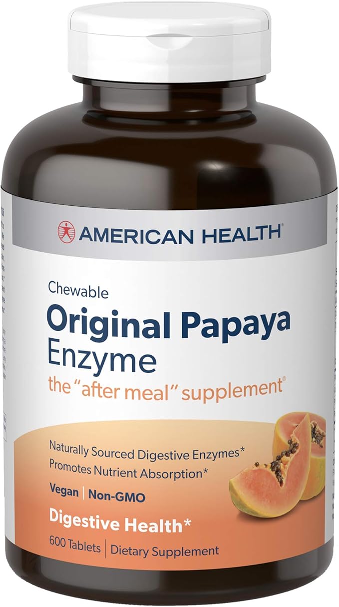 American Health Chewable Original Papaya Enzyme 600 Chwbls