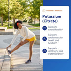 Pure Encapsulations Potassium (Citrate) - Essential Electrolyte Supplement to Support Nerve & Muscle Function, Adrenals, Hormones, Heart Health & Energy* - Potassium Citrate Capsule - 180 Capsules