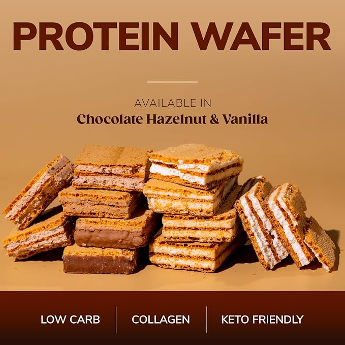 BariWise Protein Wafer Bar, Vanilla, Low Sugar, Low Calorie, Low Carb Keto Friendly Snack (8ct)