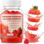 Vaginal Probiotic Feminine Gummies for Women – pH Balance Support & Vitamin C, Strawberry Flavor, Vegan, Sugar-Free, Non-GMO, 60 Gummies (30 Servings)