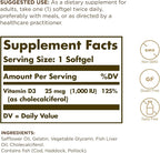Solgar - Vitamin D3 (Cholecalciferol) 1,000 IU Softgels, 250 Count
